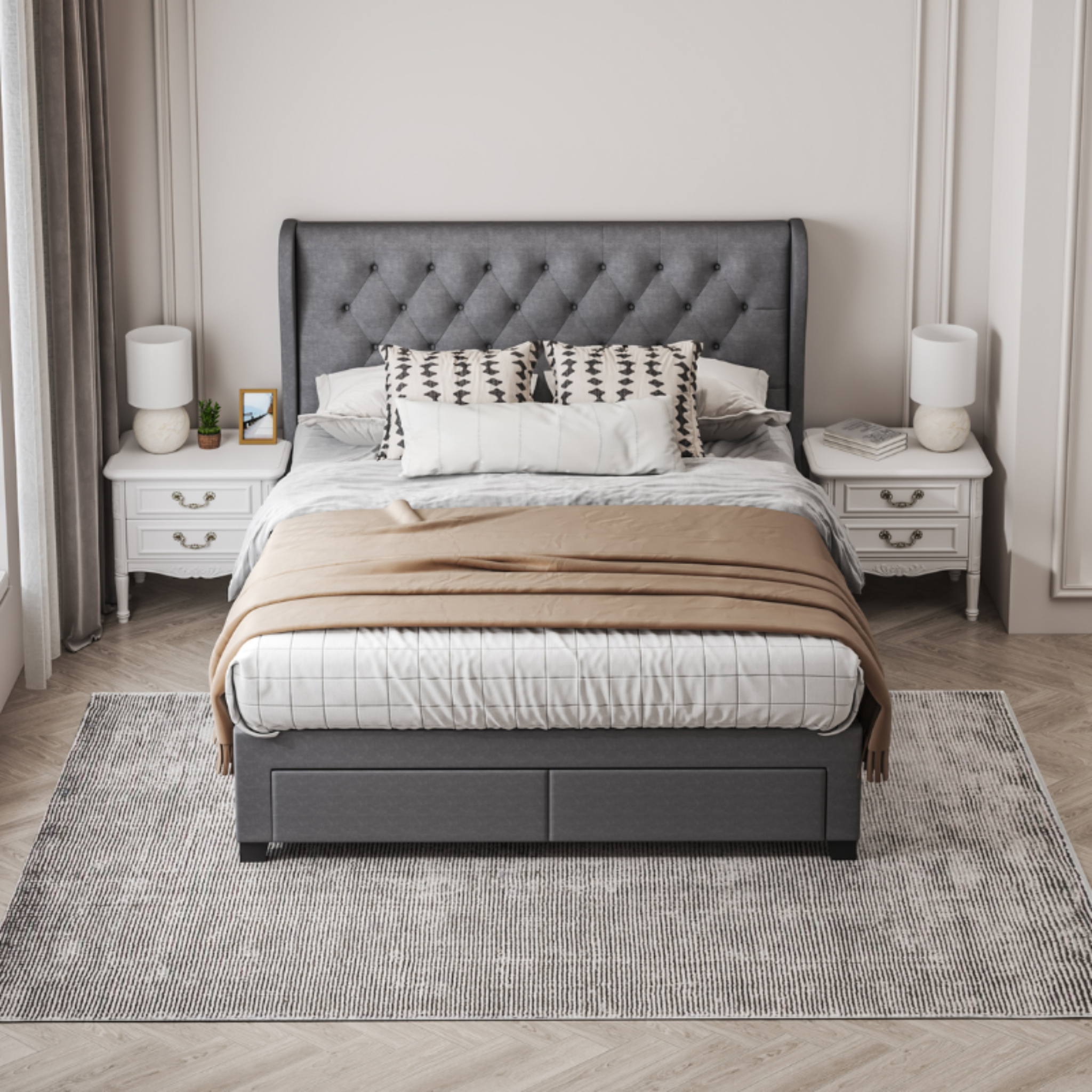 Brittany Ash 4 Drawer Storage Bed aykah