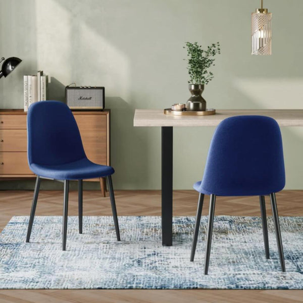 Sera Velvet Chair w/ Black Legs Blue lifestyle