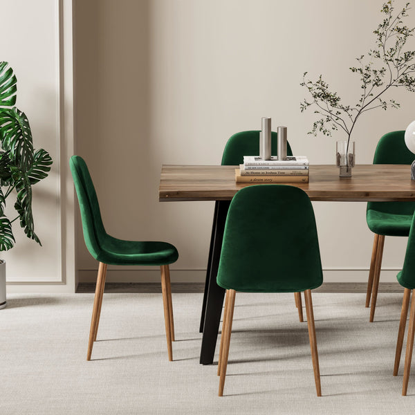 Sera Velvet Chair w/ Veneer Legs lifestyle
