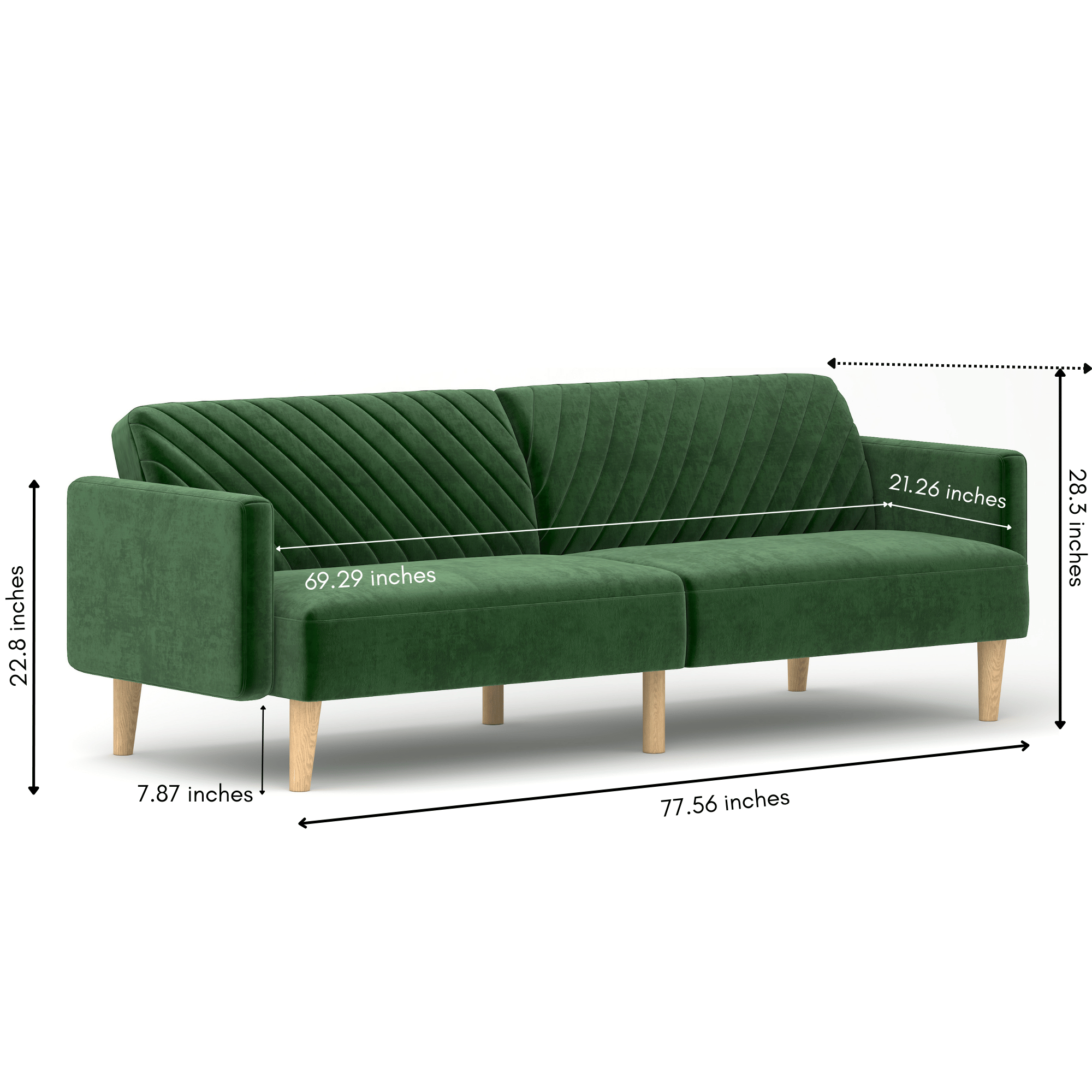 Celeste Emerald Velvet Sofa Bed aykah