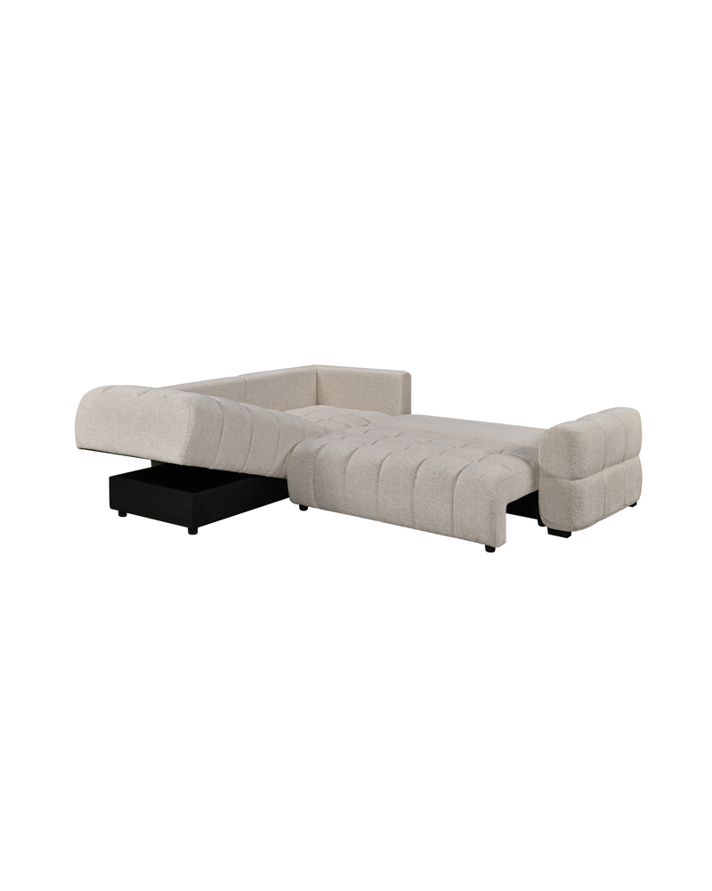 Aykah chenille Harmony Sectional in Ivory Melange, close-up of the fabric texture