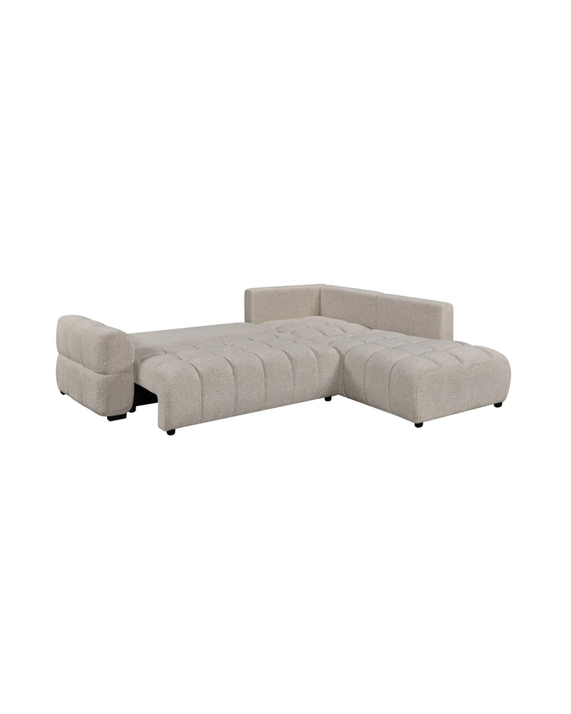 Aykah chenille Harmony Sectional in Ivory Melange, right-facing, three-quarter view from the other side