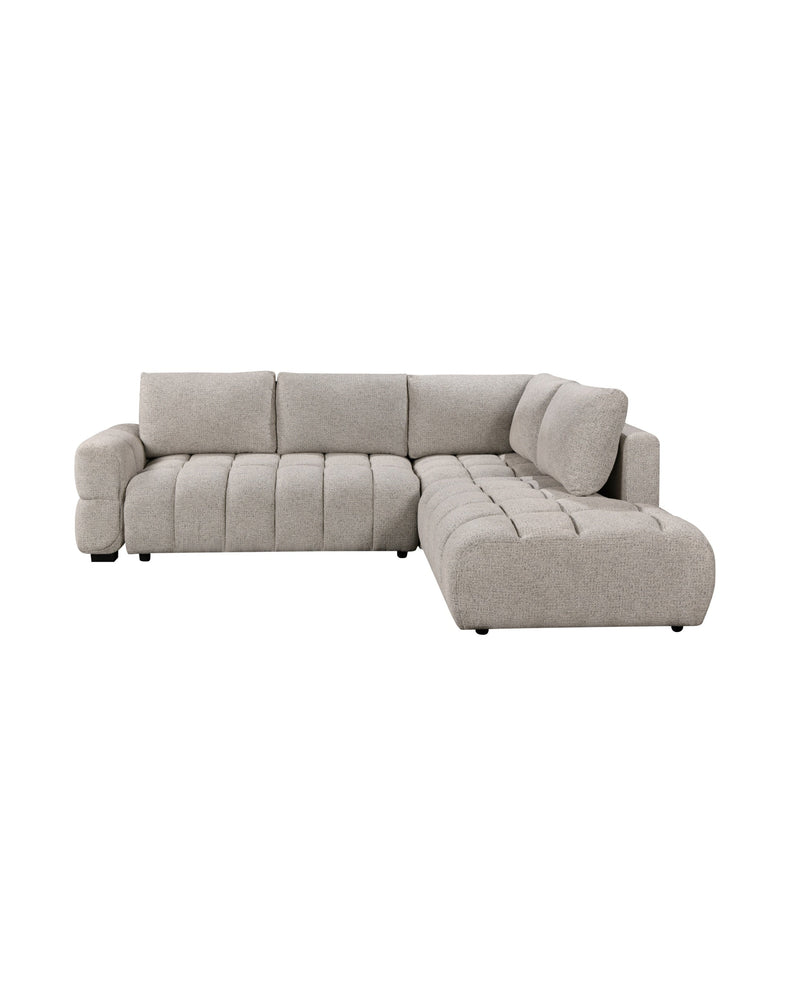 Aykah chenille Harmony Sectional in Oat Tweed, right-facing, front view