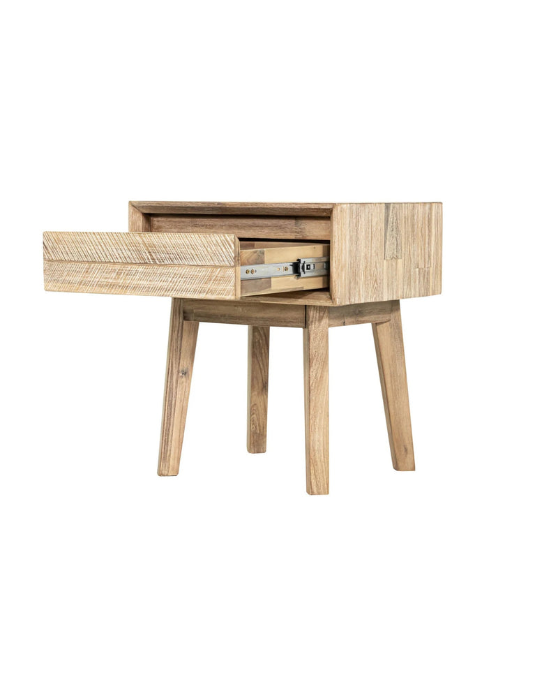 Homestead 1 Drawer Nightstand in Light Driftwood, three-quarter view (view 2)
