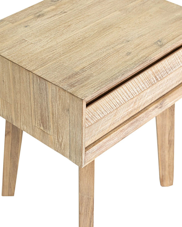 Homestead 1 Drawer Nightstand in Light Driftwood, three-quarter view (view 4)