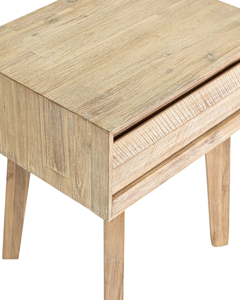 Homestead 1 Drawer Nightstand in Light Driftwood, three-quarter view (view 4)