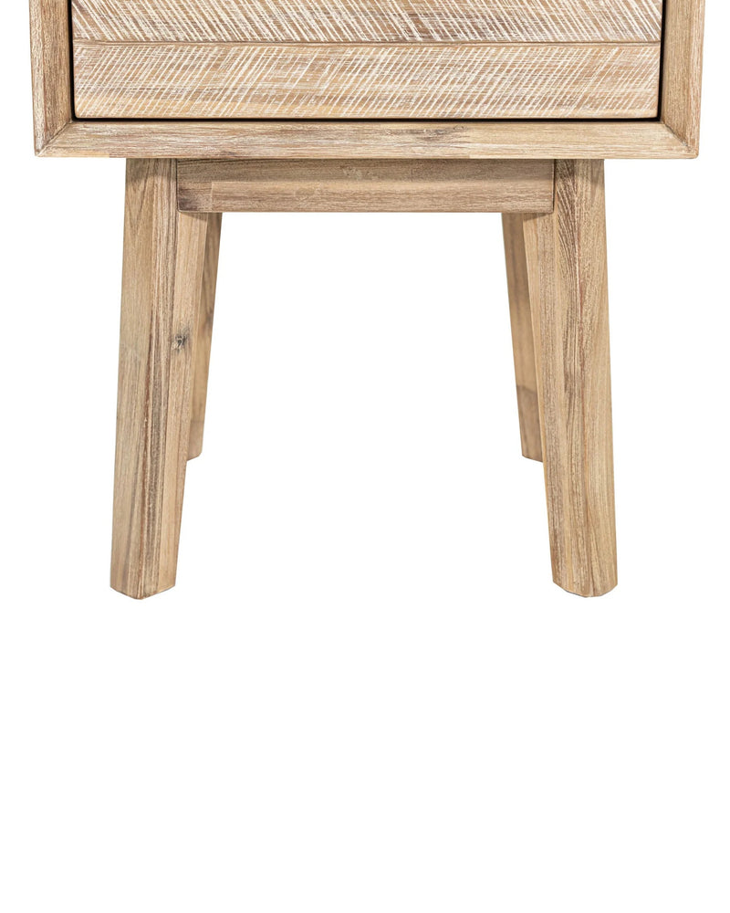 Homestead 1 Drawer Nightstand in Light Driftwood, close-up of the acacia wood grain (view 2)