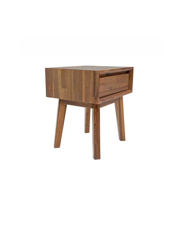 Homestead 1 Drawer Nightstand in Warm Pecan, three-quarter view (view 6)