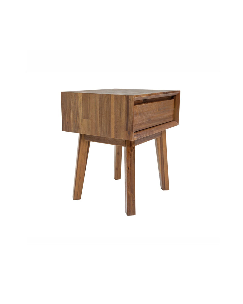 Homestead 1 Drawer Nightstand in Warm Pecan, three-quarter view (view 6)