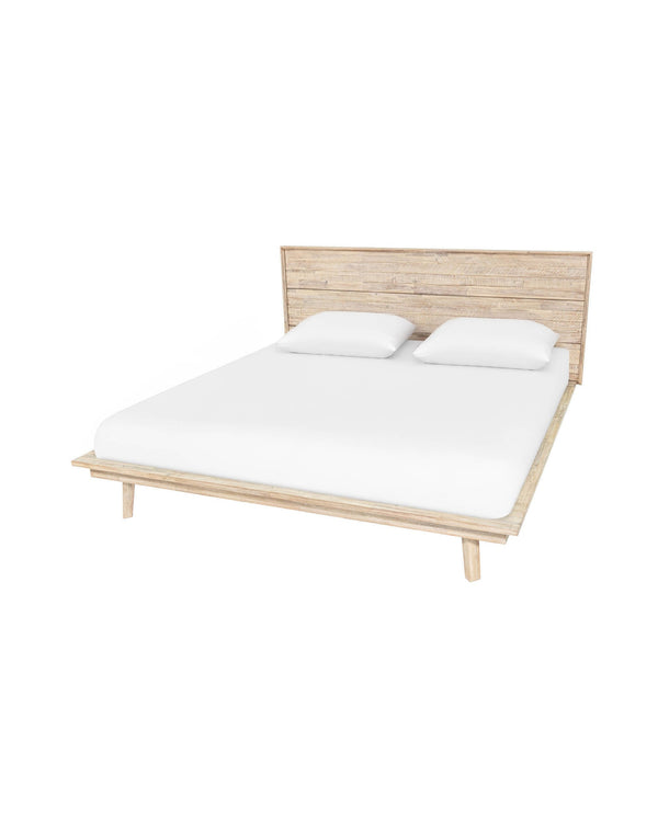 Homestead Bed in Light Driftwood, three-quarter view