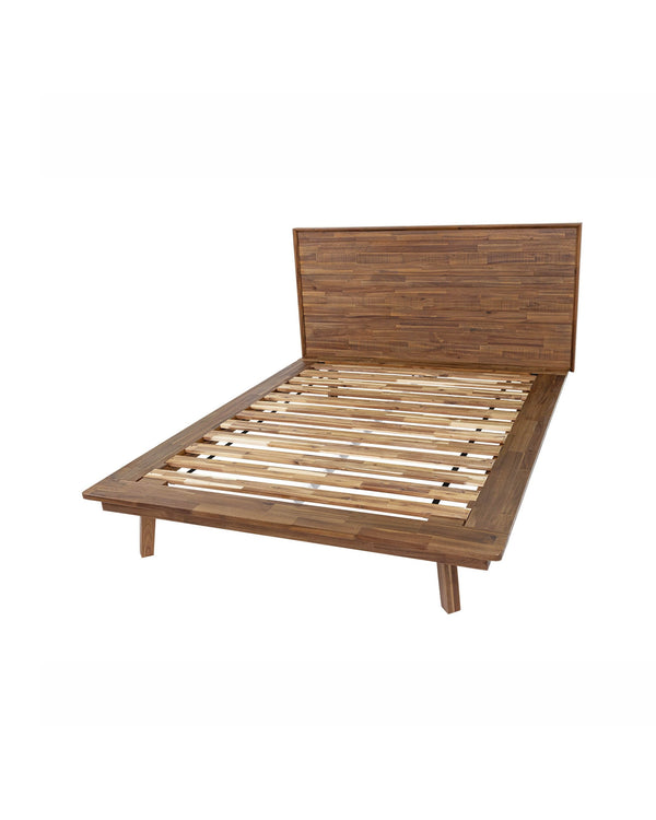 Homestead Bed in Warm Pecan, three-quarter view