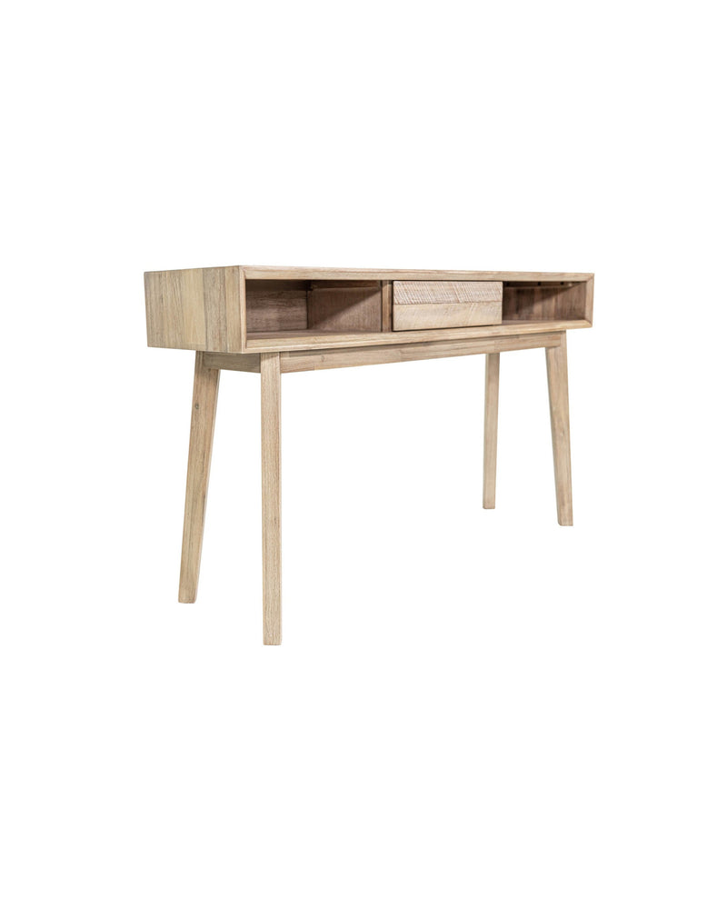 Homestead Console in Light Driftwood, three-quarter view