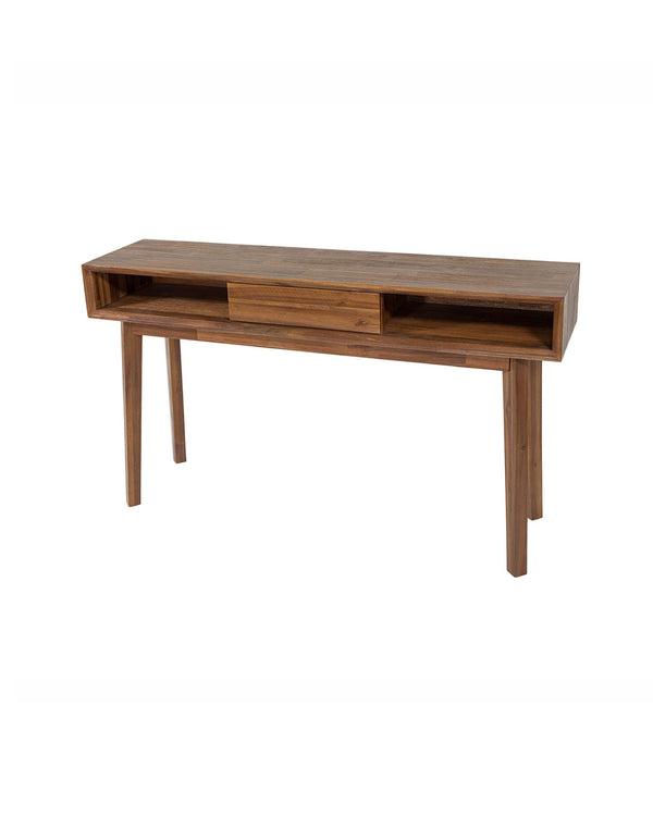 Homestead Console in Warm Pecan, three-quarter view