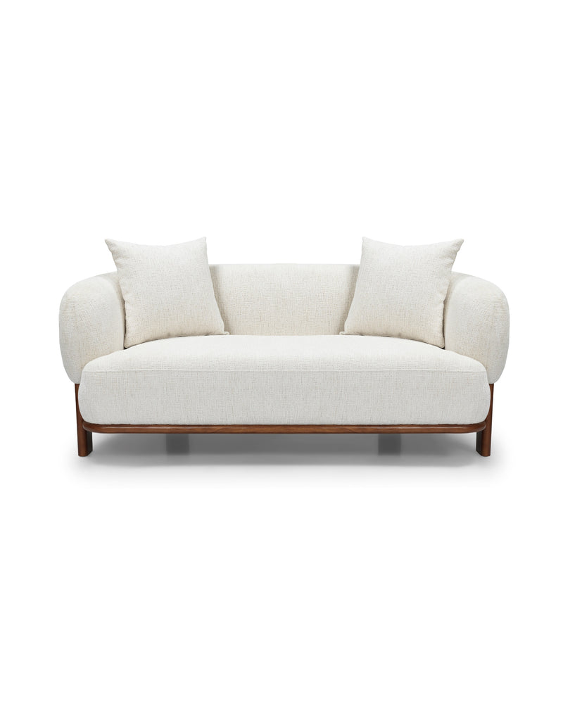Hugo Loveseat in Butter Oat, front view