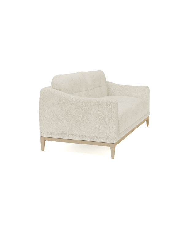 Aykah Juno Loveseat in cream, side view
