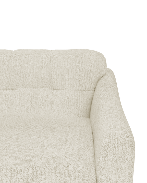 Aykah Juno Loveseat in cream, back and arm detail