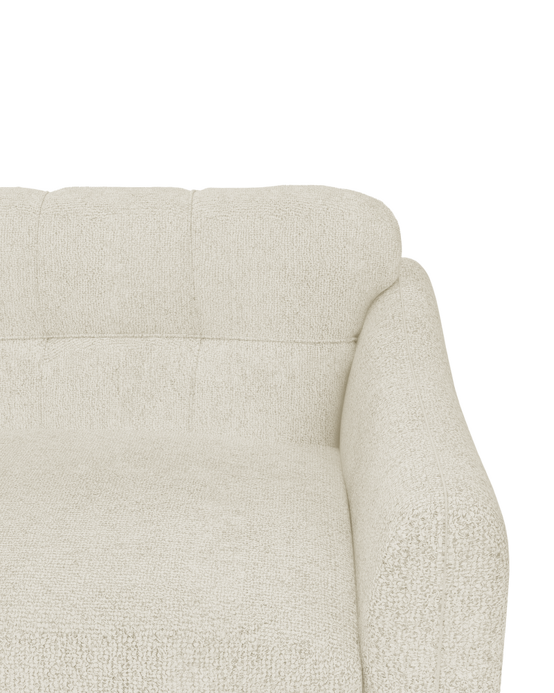 Aykah Juno Loveseat in cream, back and arm detail
