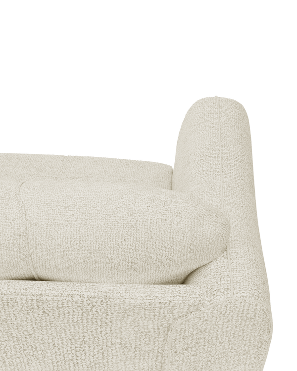 Close-up of the grid-tufted back on the Juno Sofa