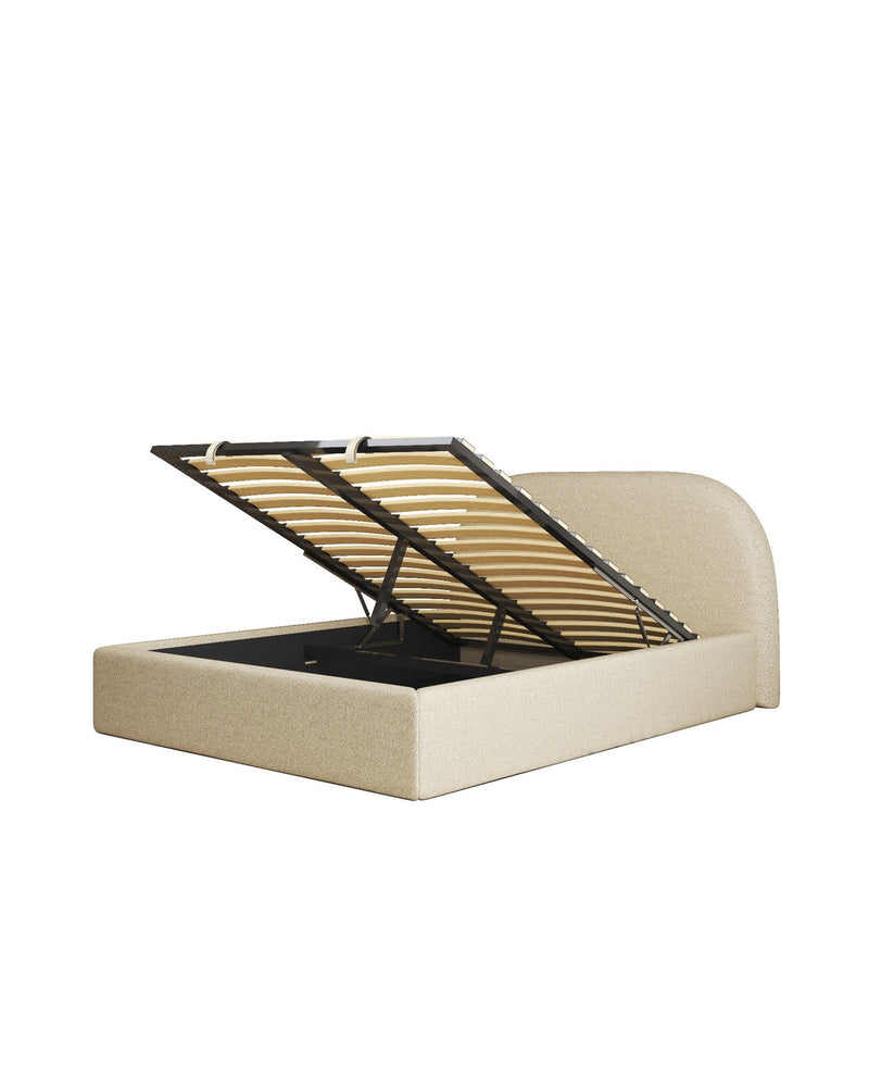 Lunel Lift Up Storage Bed toffee-cream angle
