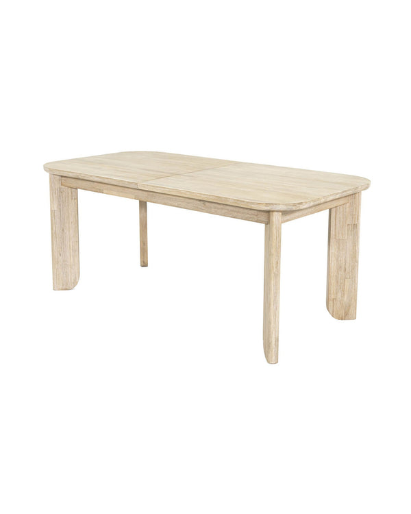 Mariella Dining Table in Light Driftwood, three-quarter view
