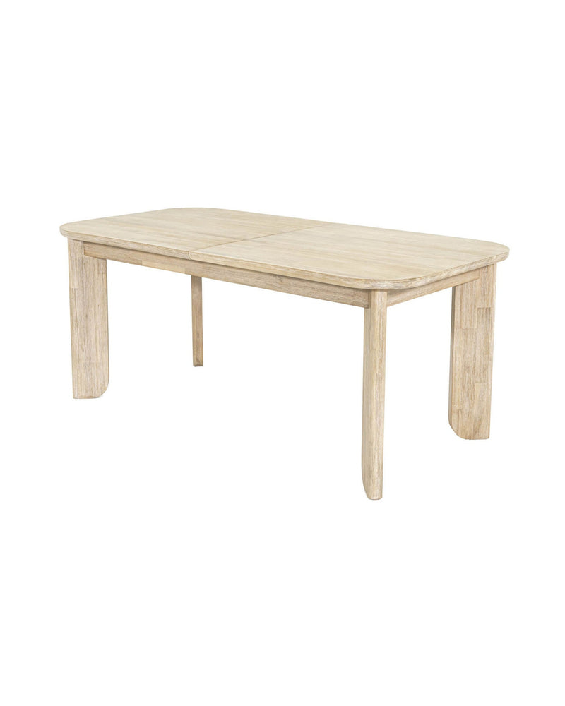 Mariella Dining Table in Light Driftwood, three-quarter view