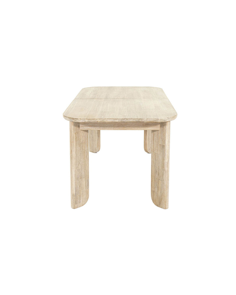 Mariella Dining Table in Light Driftwood, side view