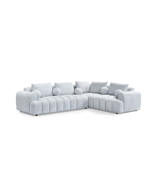Mellow Sectional silver-mist angle