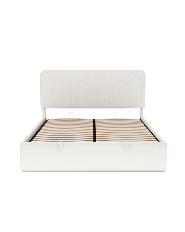 Numa Lift Up Storage Bed cream-marshmallow angle