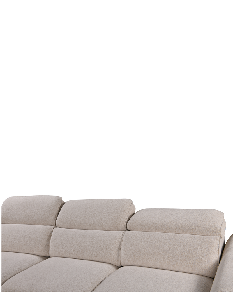 Aykah Ollie Sectional, close-up of the adjustable headrests