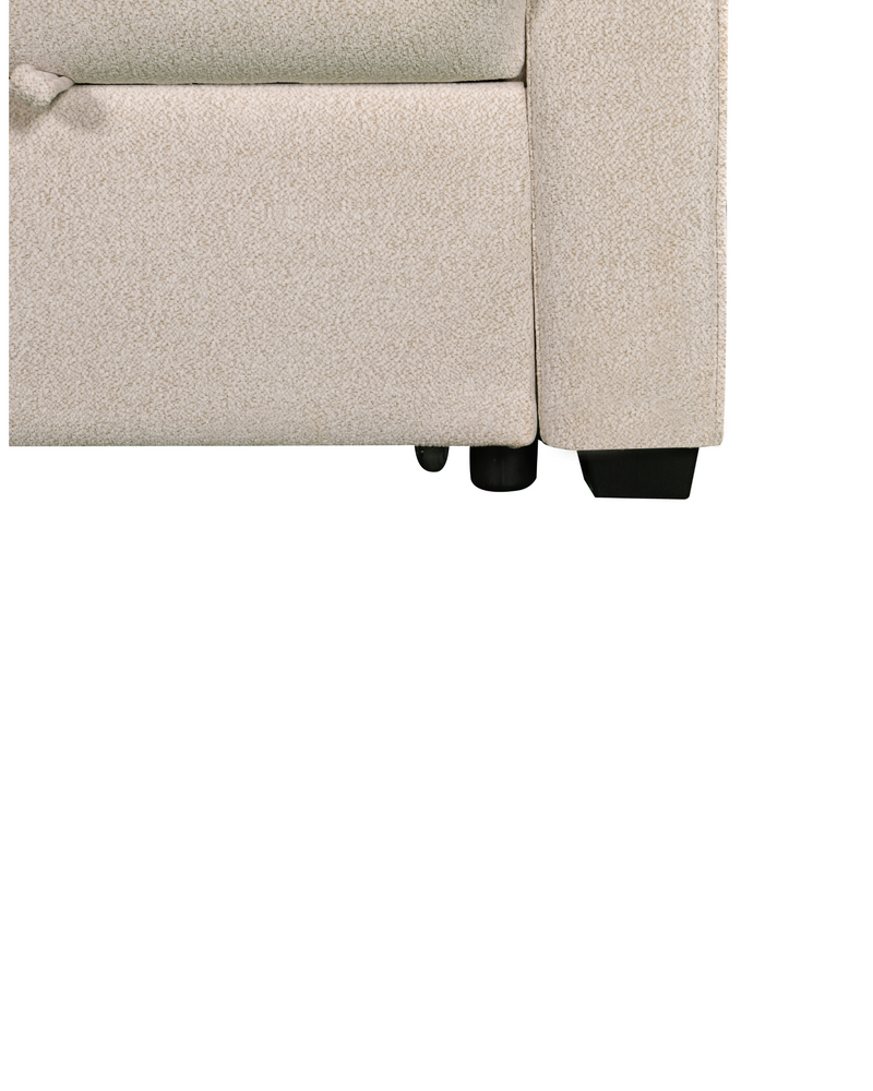 Aykah Ollie Sectional, close-up of the woven upholstery and leg