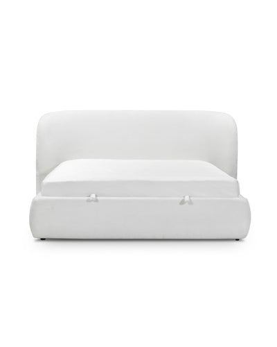 Aykah upholstered Retreat Bed in Cream Puff, front view