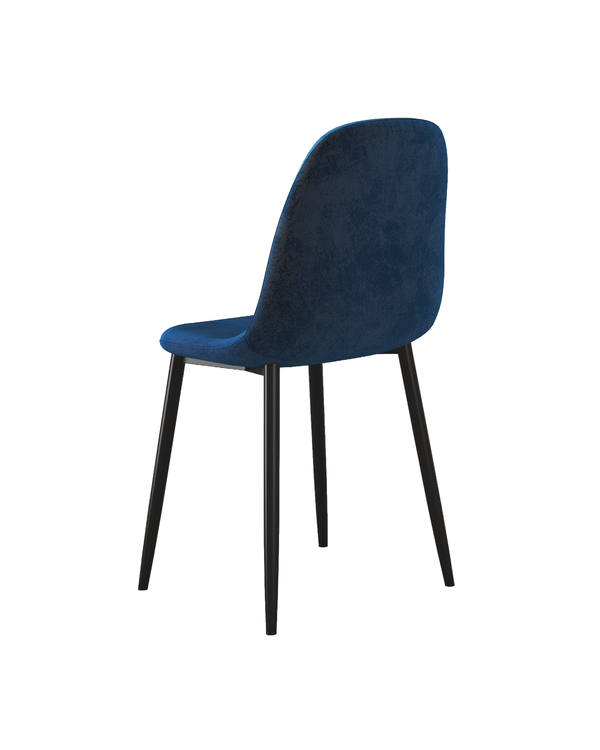 Sera Velvet Chair w/ Black Legs blue