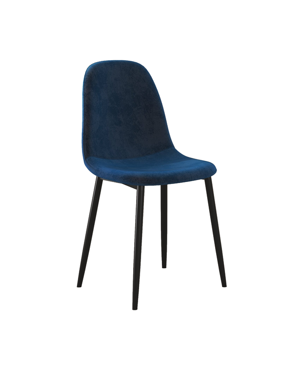 Sera Velvet Chair w/ Black Legs blue