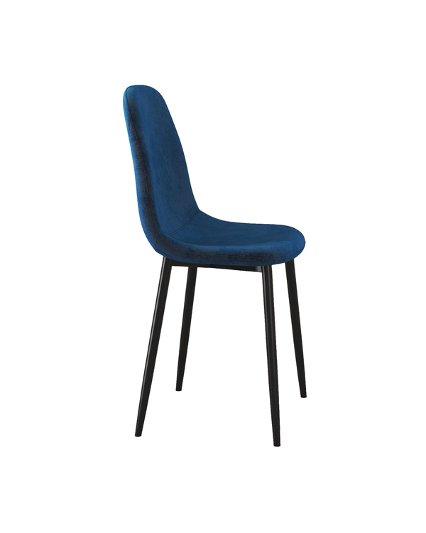 Sera Velvet Chair w/ Black Legs blue