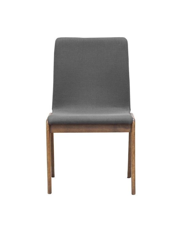 Linen Solace Dining Chair in Grey, front view