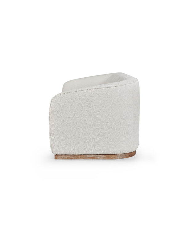 Sorelle Sofa, side profile showing the curved, wraparound back