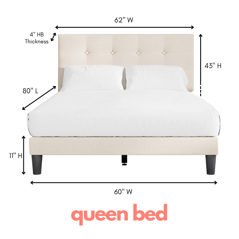 Dora Cream Linen Platform Bed