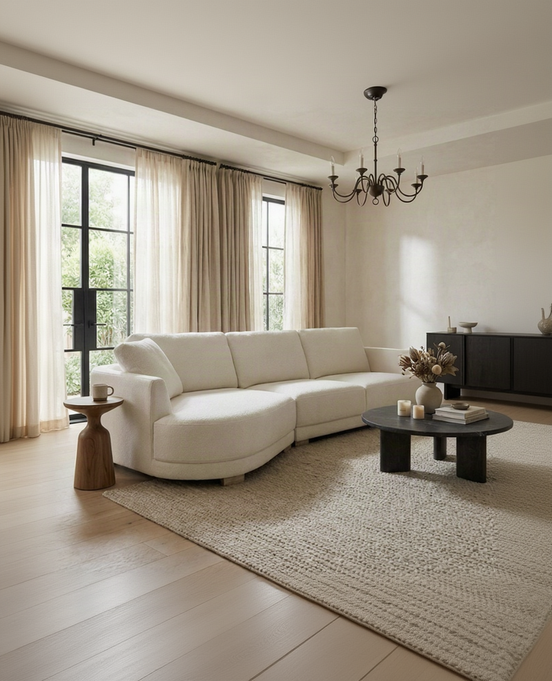 Juliette Sectional sectional sofa in a living room with natural light