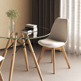 Chaise blanche Luke avec pieds en bois