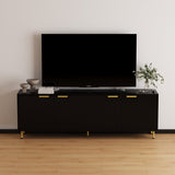 Luna Media Unit in Black styled in a living room