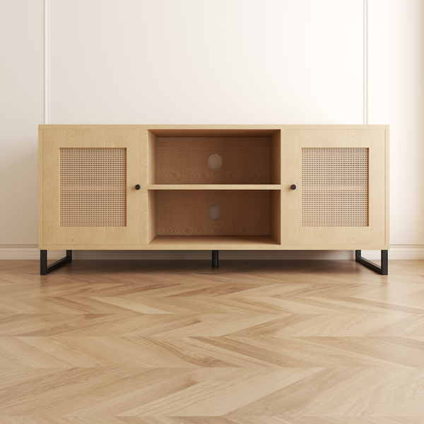 Cane Lyra Media Unit in a living room with natural light