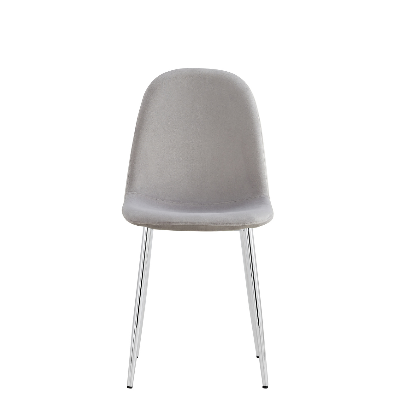 Sera Grey Velvet Chair w/ Chrome Legs