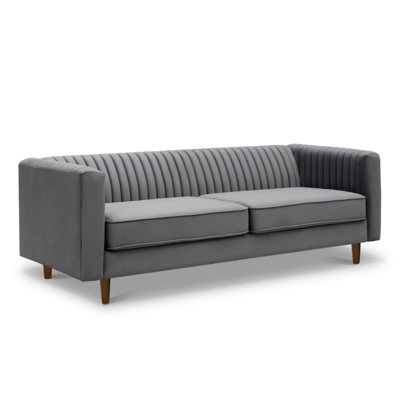 Bruno Grey 3 Seater Sofa