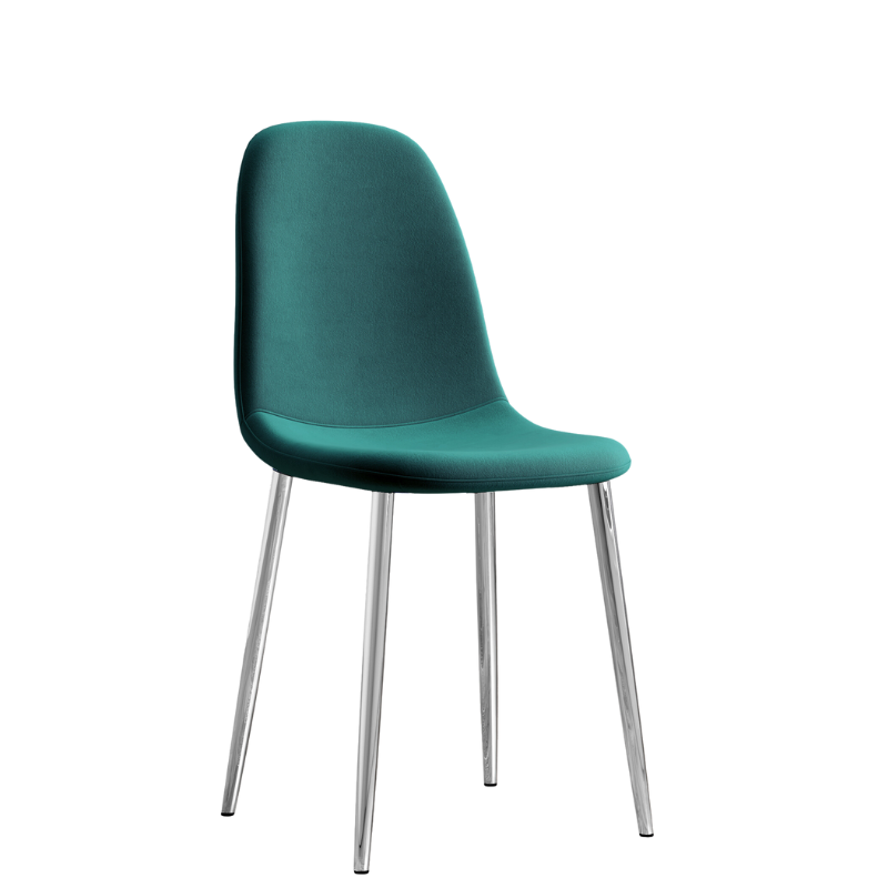 Sera Jade Velvet Chair w/ Chrome Legs