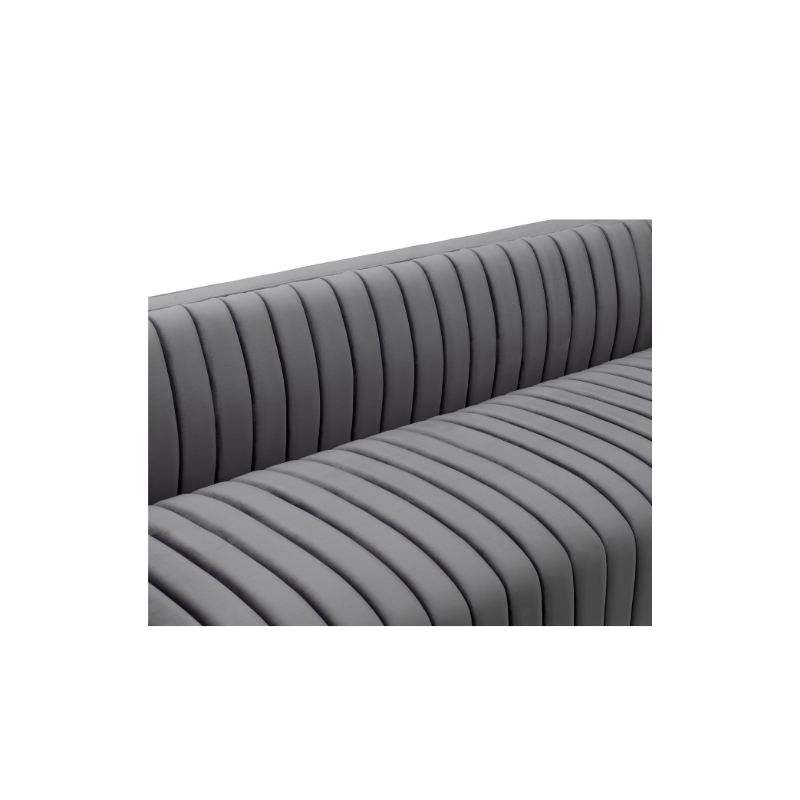 Cali Grey Velvet 2-Seater Loveseat