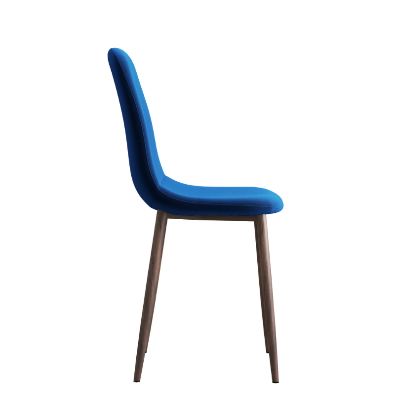 Sera Blue Velvet Chair w/ Oak Legs