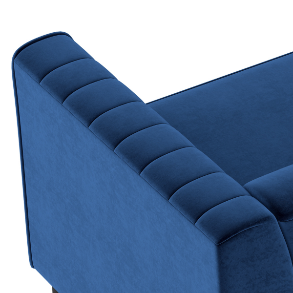 Enigma 3-Seater Sofa in Blue Velvet