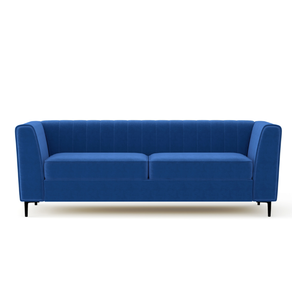 Enigma 3-Seater Sofa in Blue Velvet