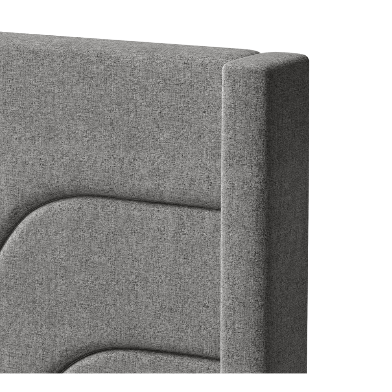Raya Grey Linen Platform Bed