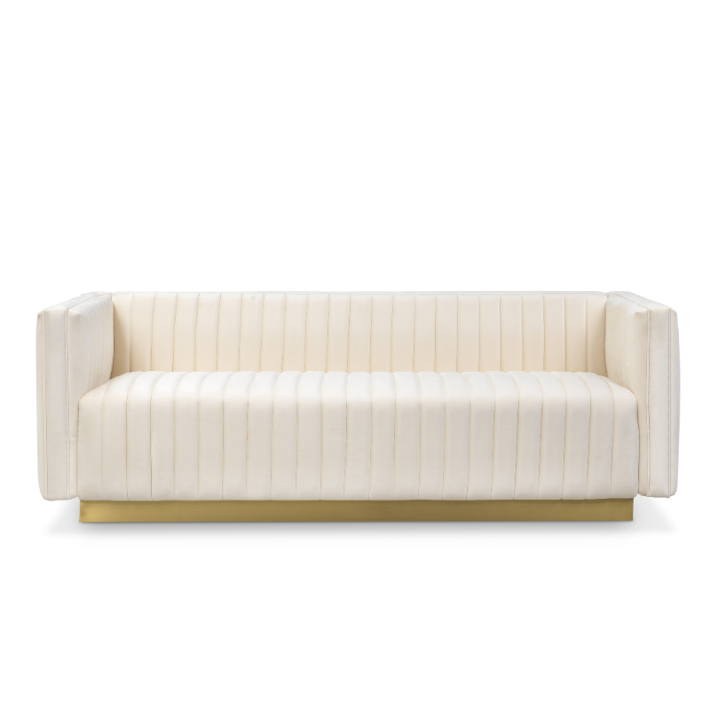 Cali Ivory Velvet 3-Seater sofa